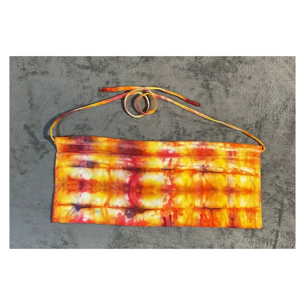 Handmade Tie-Dye Waist Apron with Pockets Multicolor‎ Cotton